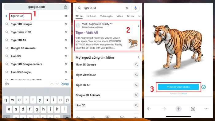 Cách sử dụng Google 3D Animals để xem ảnh động vật - bước 3 (Hình minh họa)