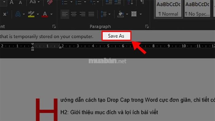 Bước 5: Chọn Save As.