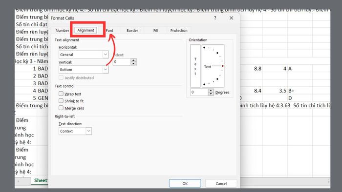 Sử dụng tính năng Format Cells để định dạng ô