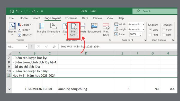 Hướng dẫn in bảng tính với Wrap Text không bị mất chữ