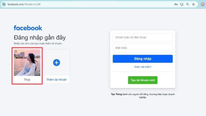 Hướng dẫn thoát Facebook trên máy tính - bước 3