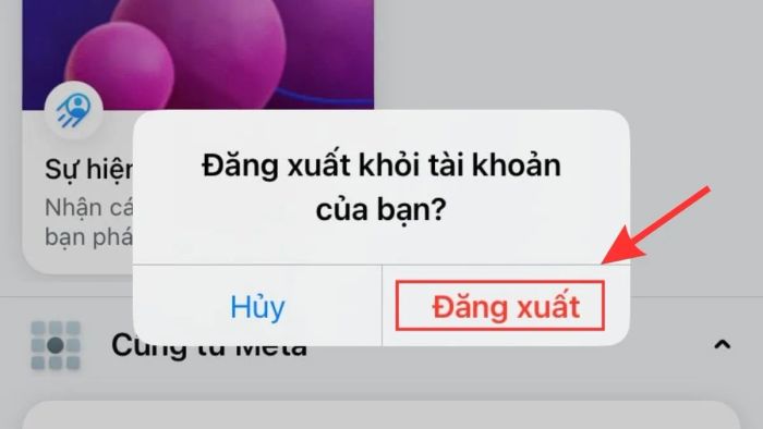 Hướng dẫn thoát Facebook trên điện thoại iPhone - bước 3