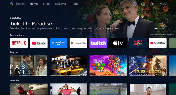 Hệ điều hành Android TV 11 tivi Sharp 43 Inch 2T-C43GH3000X