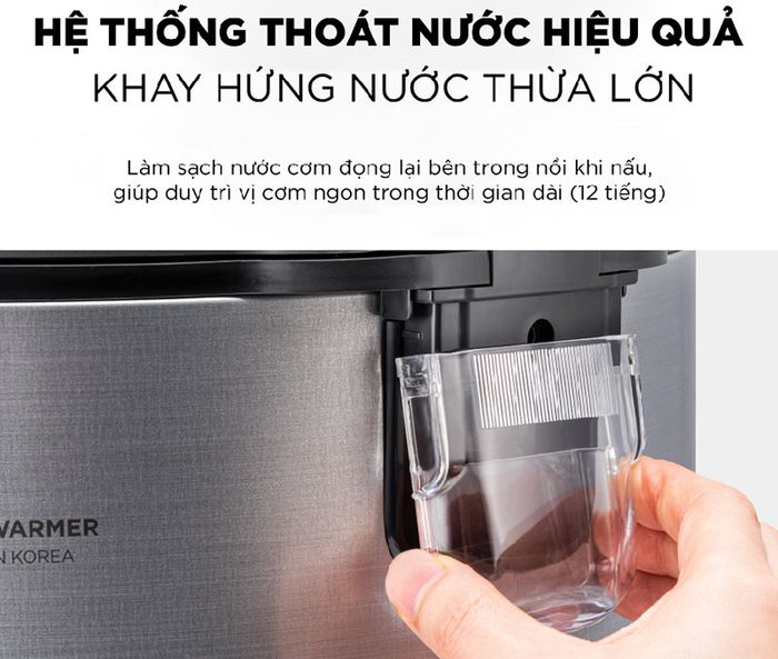 Khay hứng nước thừa duy trì vị cơm ngon