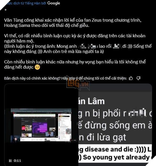 Một số KOLs và streamer nổi bật trong giới LMHT Việt Nam gần đây đã vướng phải làn sóng chỉ trích mạnh mẽ và yêu cầu phải xin lỗi Zeus.