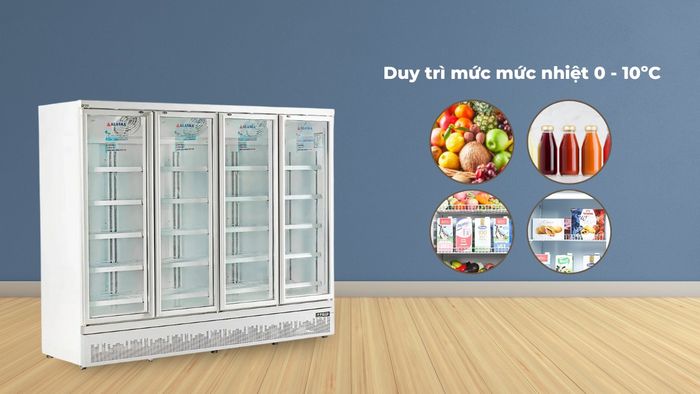 Tủ duy trì mức nhiệt từ 0 - 10ºC để bảo quản nhiều loại thực phẩm