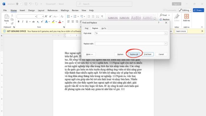 Cách sửa lỗi Word bị nhảy khoảng trắng – Bước 2 của phương pháp 3