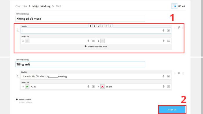 Hướng dẫn sử dụng Wordwall bước 3