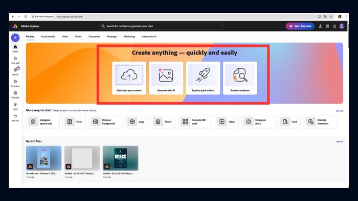 Hướng dẫn chi tiết cách sử dụng Adobe Express cho người mới bắt đầu.
