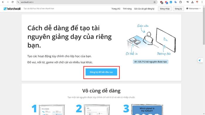 Hướng dẫn đăng ký tài khoản Wordwall
