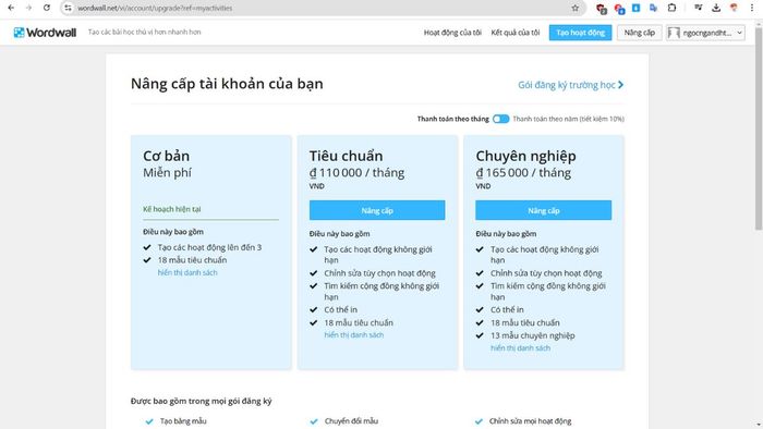 Quy trình đăng ký tài khoản Wordwall bước 4