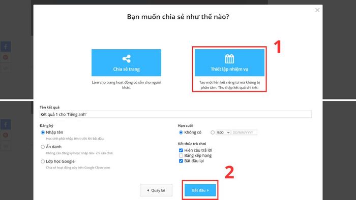 Cách tạo bài tập và giảng dạy online trên Wordwall bước 3