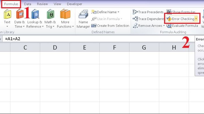Cách khắc phục lỗi Excel tính sai kết quả trong 3 bước, bước 1