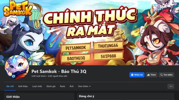 Cách tìm kiếm mã code Pet Samkok Báo Thủ 3Q mới nhất