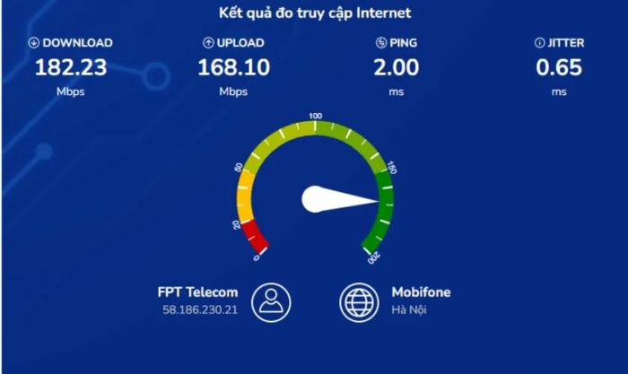 Kiểm tra tốc độ tải về (Download)