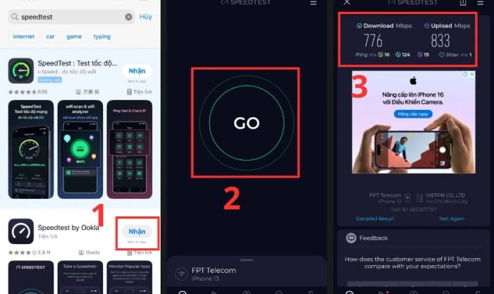 Đo tốc độ kết nối Wifi trên điện thoại bằng ứng dụng SpeedTest