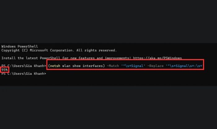 Kiểm tra cường độ tín hiệu Wifi qua PowerShell một cách nhanh chóng