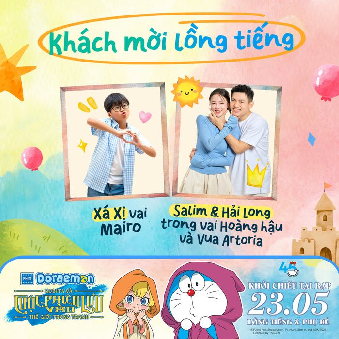 Salim - Hải Long cùng bé Xá Xị tham gia lồng tiếng trong Doraemon Movie 44