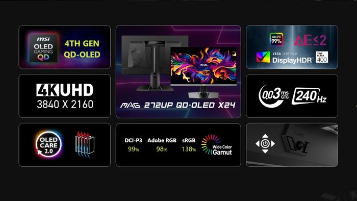 Các tính năng nổi bật của MSI MAG 272UP QD-OLED X24
