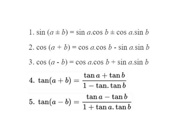 Các công thức lượng giác cơ bản cần biết