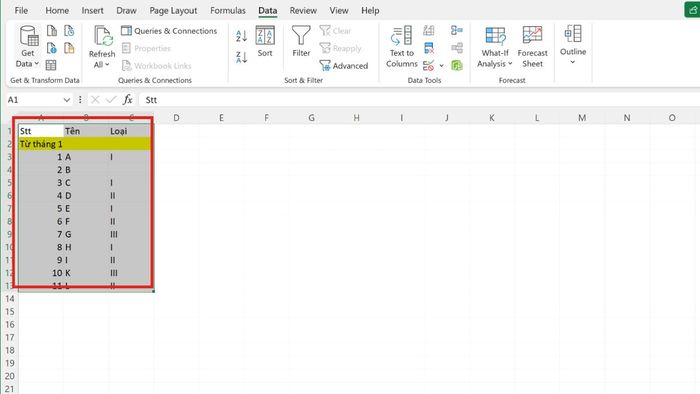 Cách khắc phục lỗi không filter được trong Excel đơn giản 11