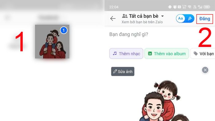 Hướng dẫn đăng ảnh HD lên Zalo - bước 2 và 3