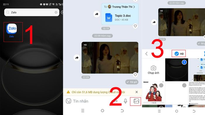 Cách gửi ảnh HD qua Zalo trên điện thoại di động