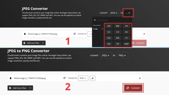 Hướng dẫn cách sử dụng CloudConvert chi tiết - bước 2,3