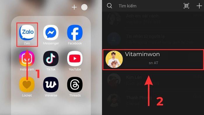 Chi tiết bước 1 trong hướng dẫn livestream trên Zalo