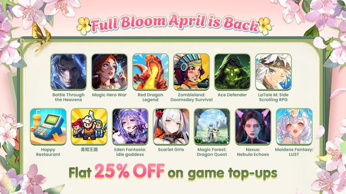 Chương Trình Full Bloom Tháng Tư: Giảm ngay 25% cho những tựa game hot – chỉ có tại BlueStacks!