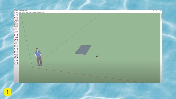 Hướng dẫn xoay đối tượng trong Sketchup bước 1 (Hình minh họa)