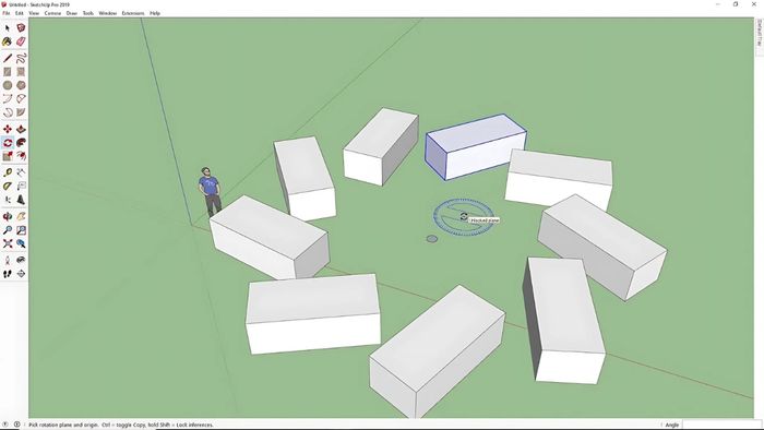 Xoay đối tượng trong SketchUp giúp tối ưu hóa bố cục thiết kế của bạn một cách hiệu quả