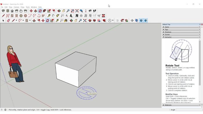 Những lưu ý khi sử dụng công cụ xoay trong SketchUp