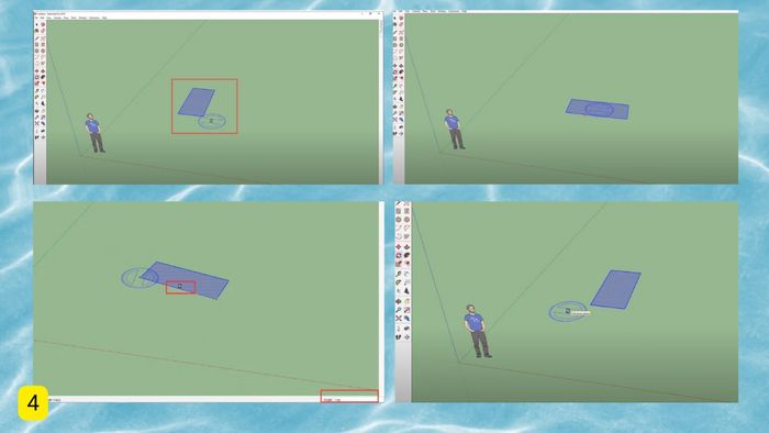 Hướng dẫn cách xoay đối tượng trong Sketchup bước 4 (Hình minh họa)