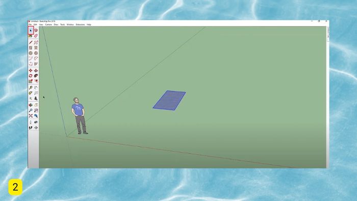 Hướng dẫn cách xoay đối tượng trong Sketchup bước 2 (Hình minh họa)