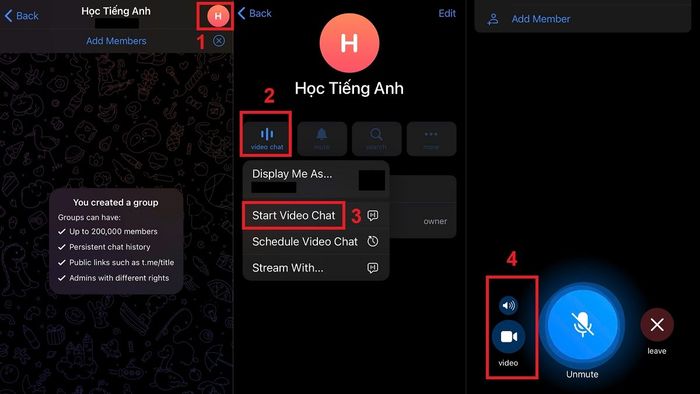 Chi tiết cách livestream Telegram trong nhóm bằng điện thoại - bước 4