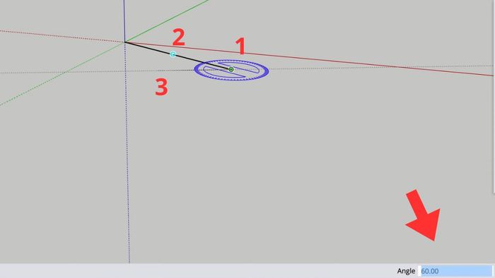 Hướng dẫn đo góc trong Sketchup bằng Protractor bước 4 (Kèm hình ảnh minh họa)