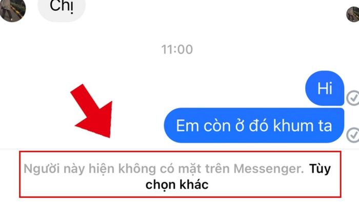 Thông báo 'Người này hiện không có trên Messenger' là gì?
