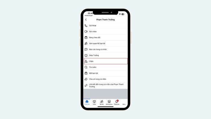 Hướng dẫn cách chặn người khác trên Facebook - bước 3