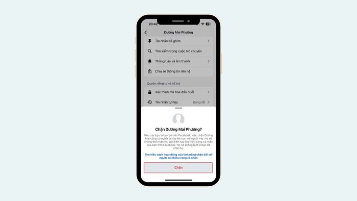 Hướng dẫn cách chặn người khác trên Messenger - bước 3