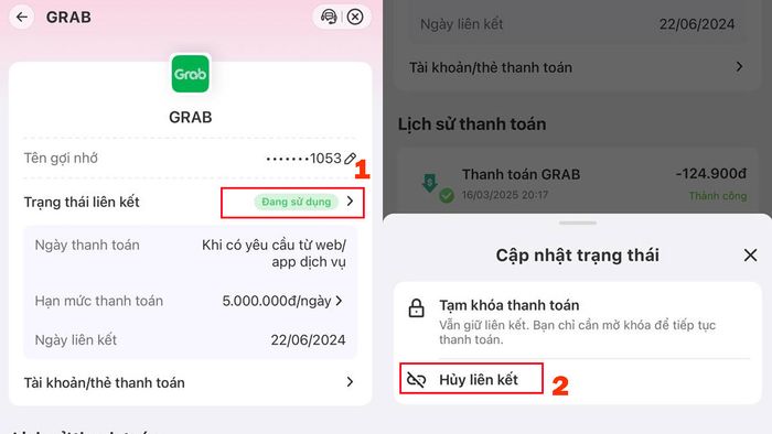 Hướng dẫn hủy thanh toán tự động trên MoMo - bước 4