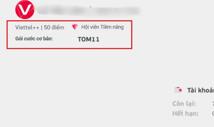 Kiểm tra các thông tin bạn cần biết như: gói cước, ngày hết hạn,...