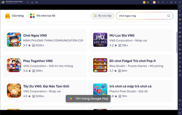 Hướng Dẫn Tải Và Cài Đặt Chơi Ngay VNG Trên PC Qua BlueStacks