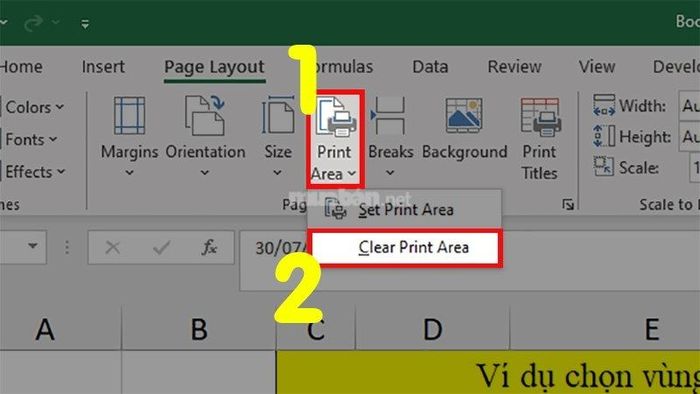 Cách xóa vùng in đã chọn trong Excel