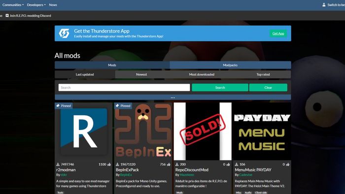 Sử Dụng Thunderstore Mod Manager