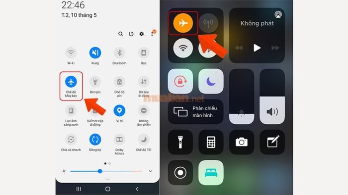 Thử bật và tắt chế độ máy bay