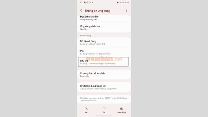 Xóa bộ nhớ cache của ứng dụng tin nhắn