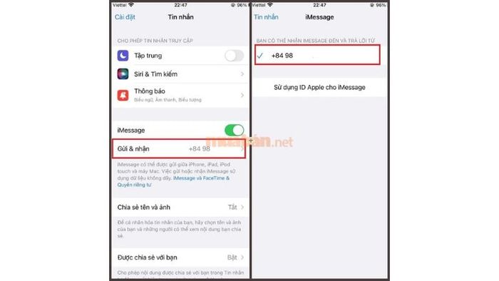 Kích hoạt tính năng nhận tin nhắn trên điện thoại