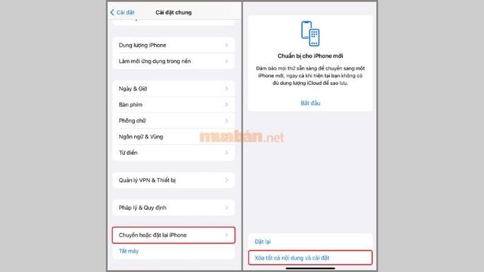 Khôi phục lại cài đặt gốc cho điện thoại