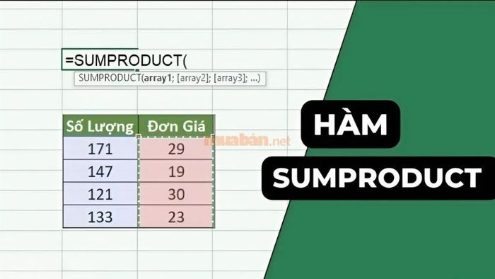 Định nghĩa về hàm SUMPRODUCT trong Excel